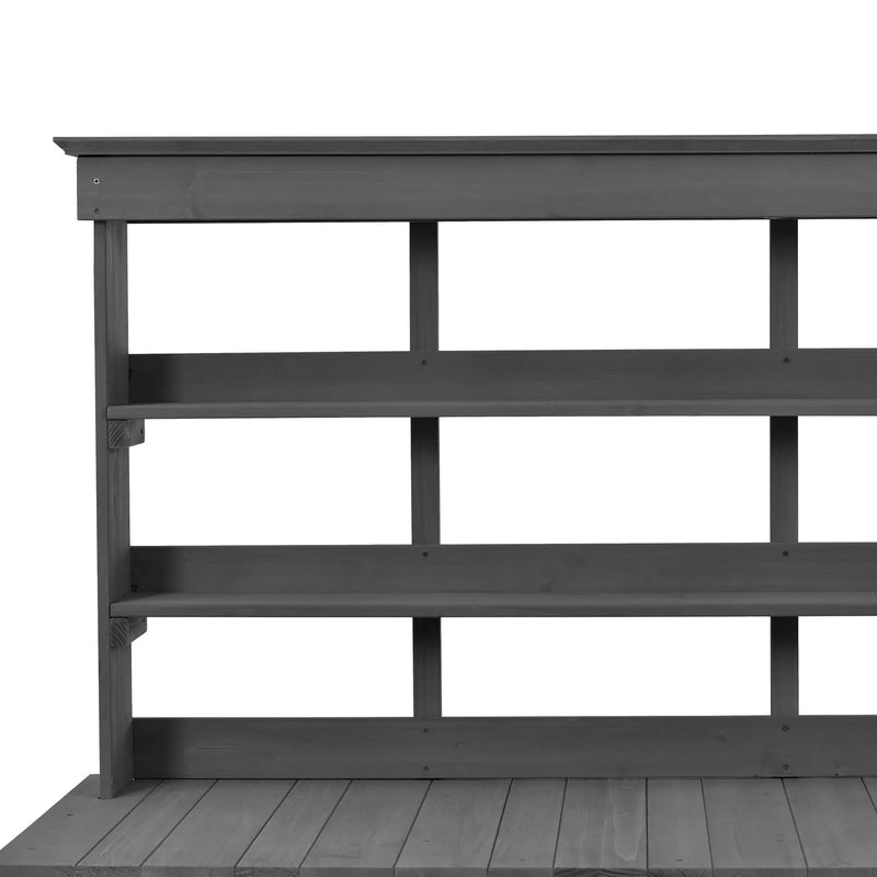Topmax 66'' Large Outdoor Farmhouse Wooden Potting Bench Table by HouseOfZazla