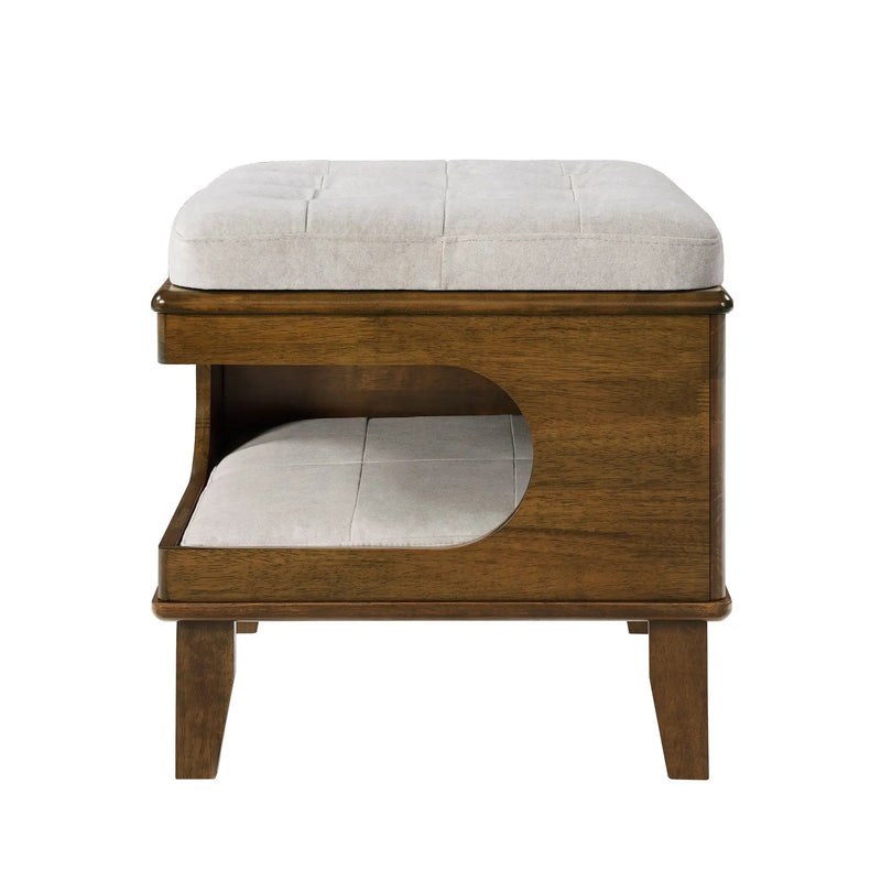Letitia Rubber Wood Cat Bed Ottoman by HouseOfZazla