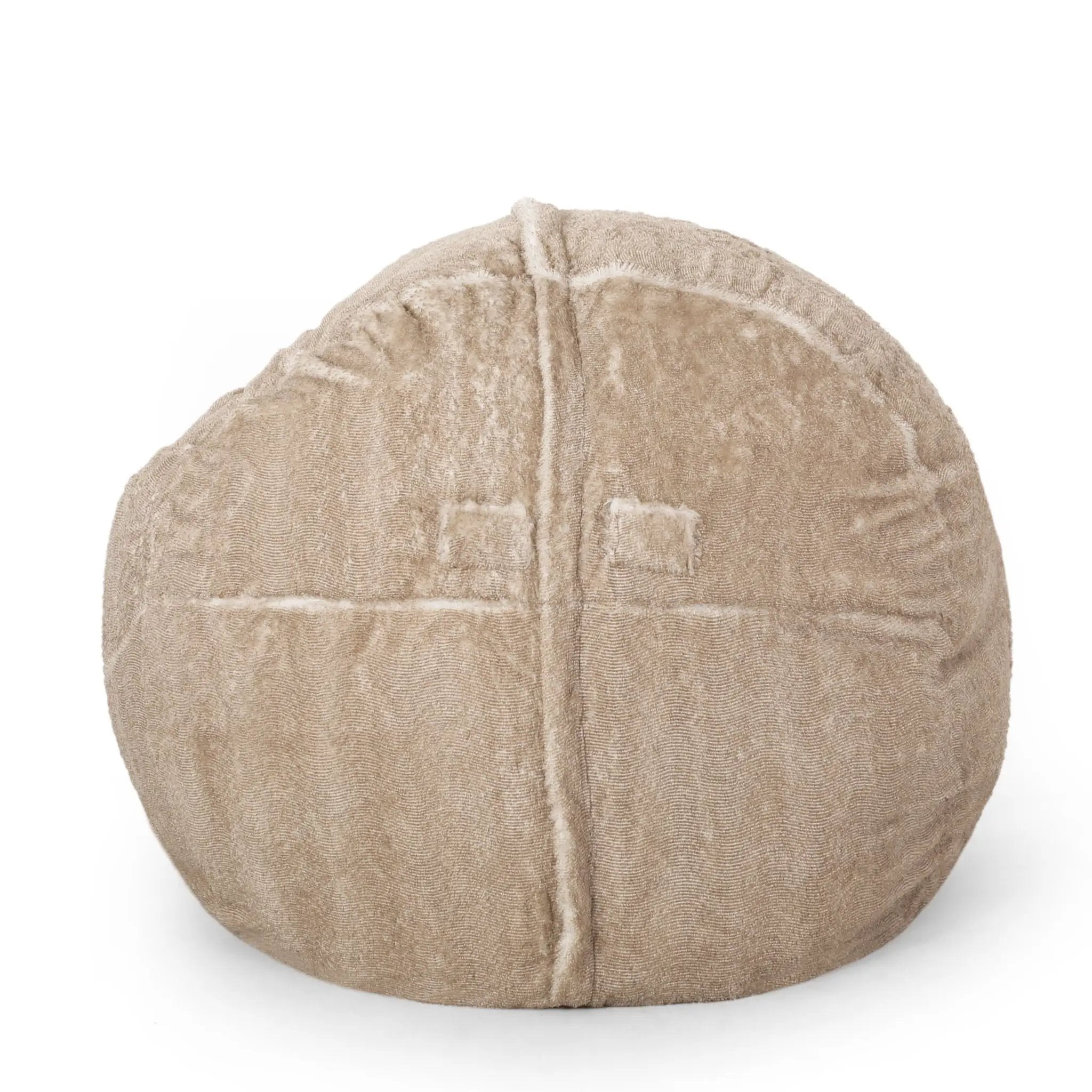 Vida - Modern 5 Foot Rounded Bean Bag - Snow White / Beige by HouseOfZazla