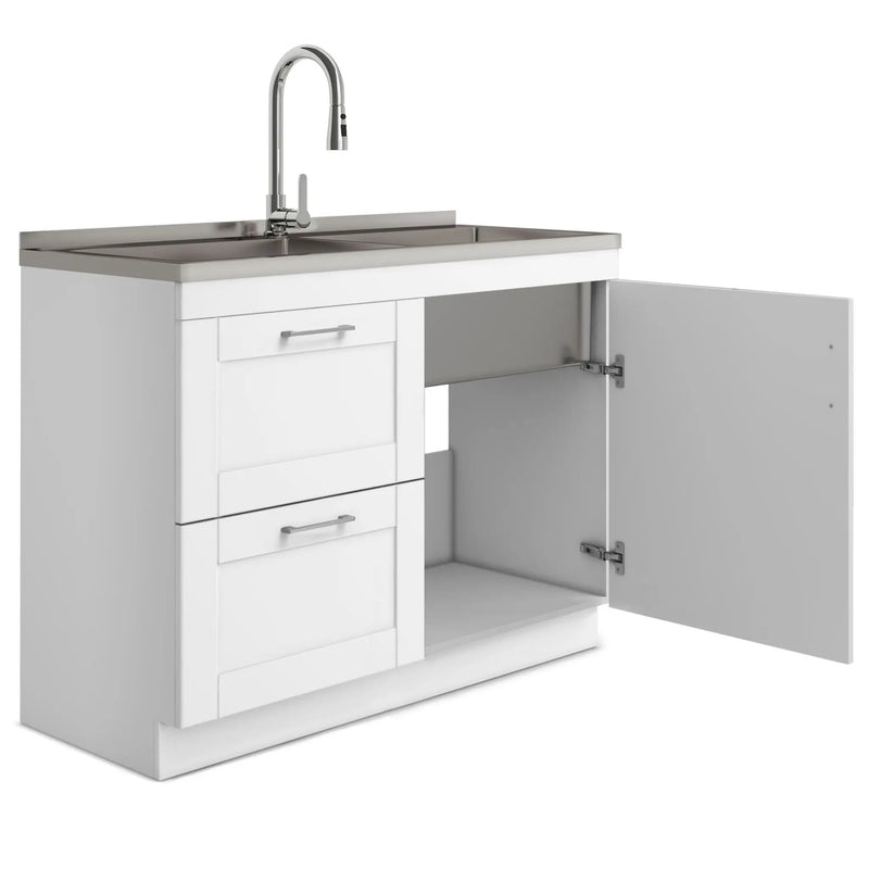 Shaker - Modern Wide Laundry Cabinet With Faucet And Sink - White by HouseOfZazla