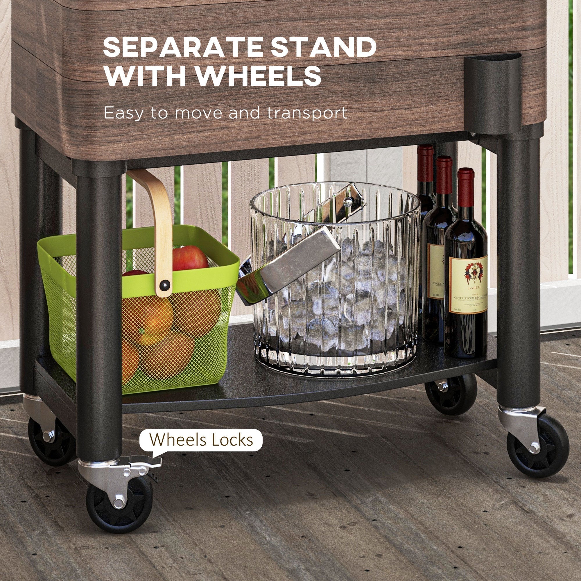 Outsunny Outdoor Cooler Cart, Rolling Beverage Ice Chest by HouseOfZazla