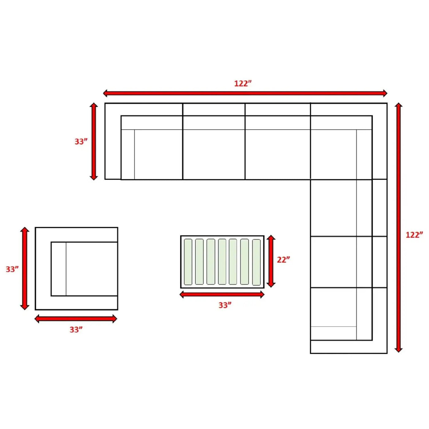 Stylish Entertainment Sectional Set, Outdoor Living by Unique Piece Furniture