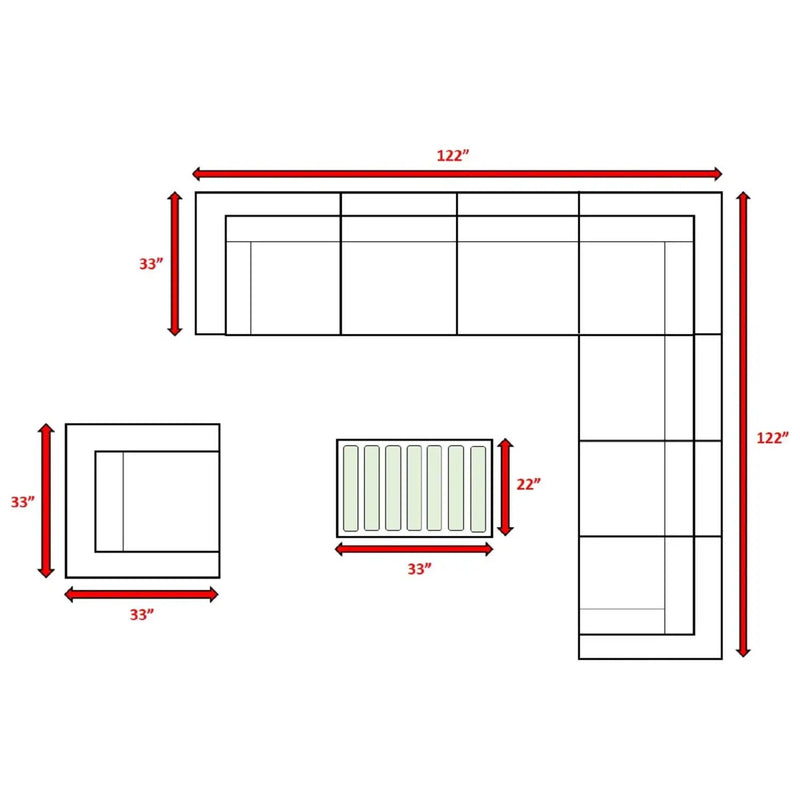 Stylish Entertainment Sectional Set, Outdoor Living by Unique Piece Furniture