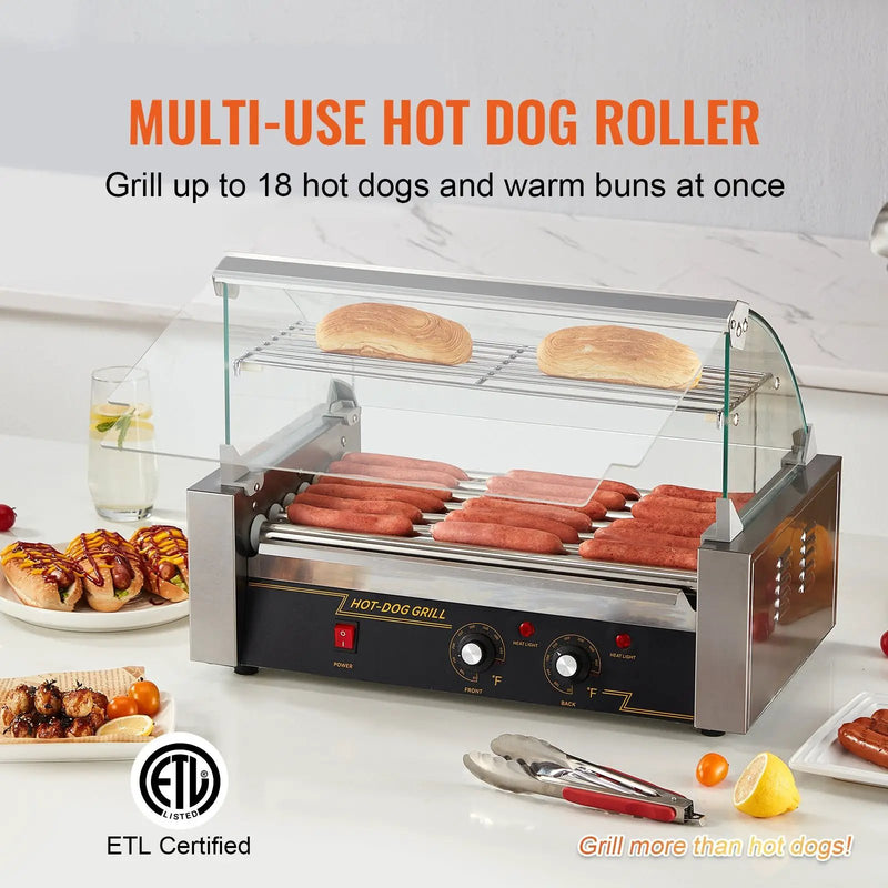 Hot Dog Roller with 7 Rollers and 18 Hot Dogs Capacity by HouseOfZazla