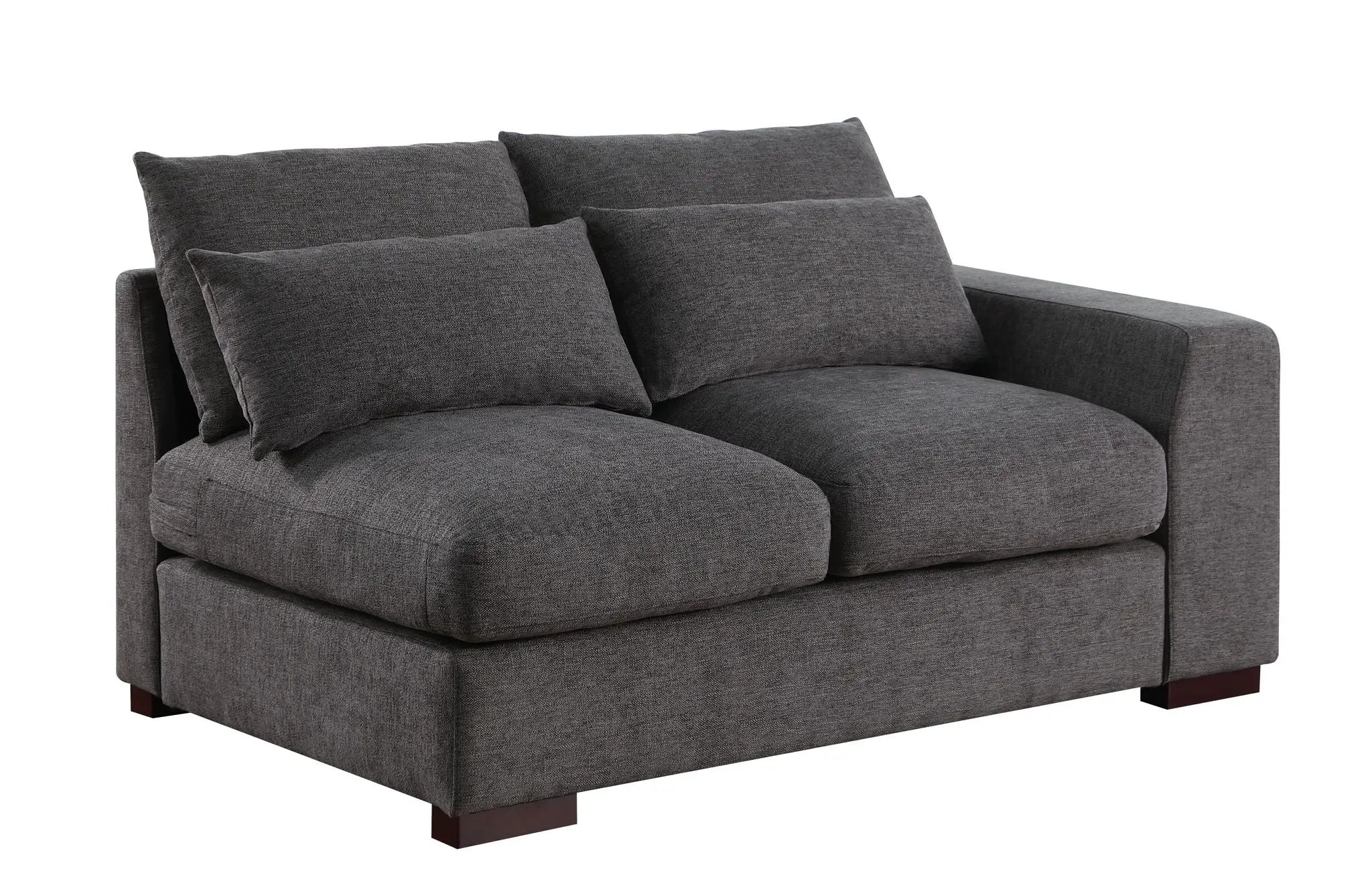 Tatman - Linen Blend Sectional With 2 Ottomans - Dark Gray by Unique Piece Furniture