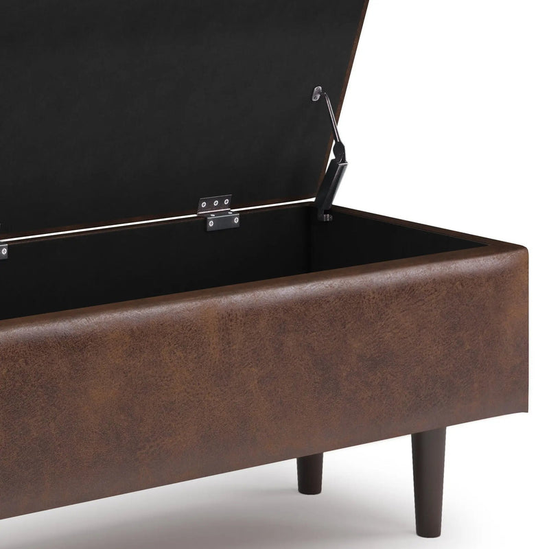 Shay - Large Square Coffee Table Storage Ottoman Mid-Century Style by Unique Piece Furniture
