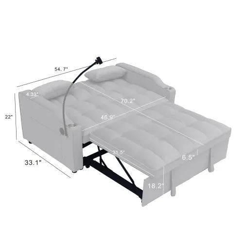 Modern Velvet Loveseat Futon Sofa Couch with Pullout Bed by HouseOfZazla