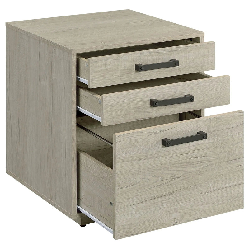 Loomis 3-drawer Home Office File Cabinet Whitewashed Grey by Unique Piece Furniture
