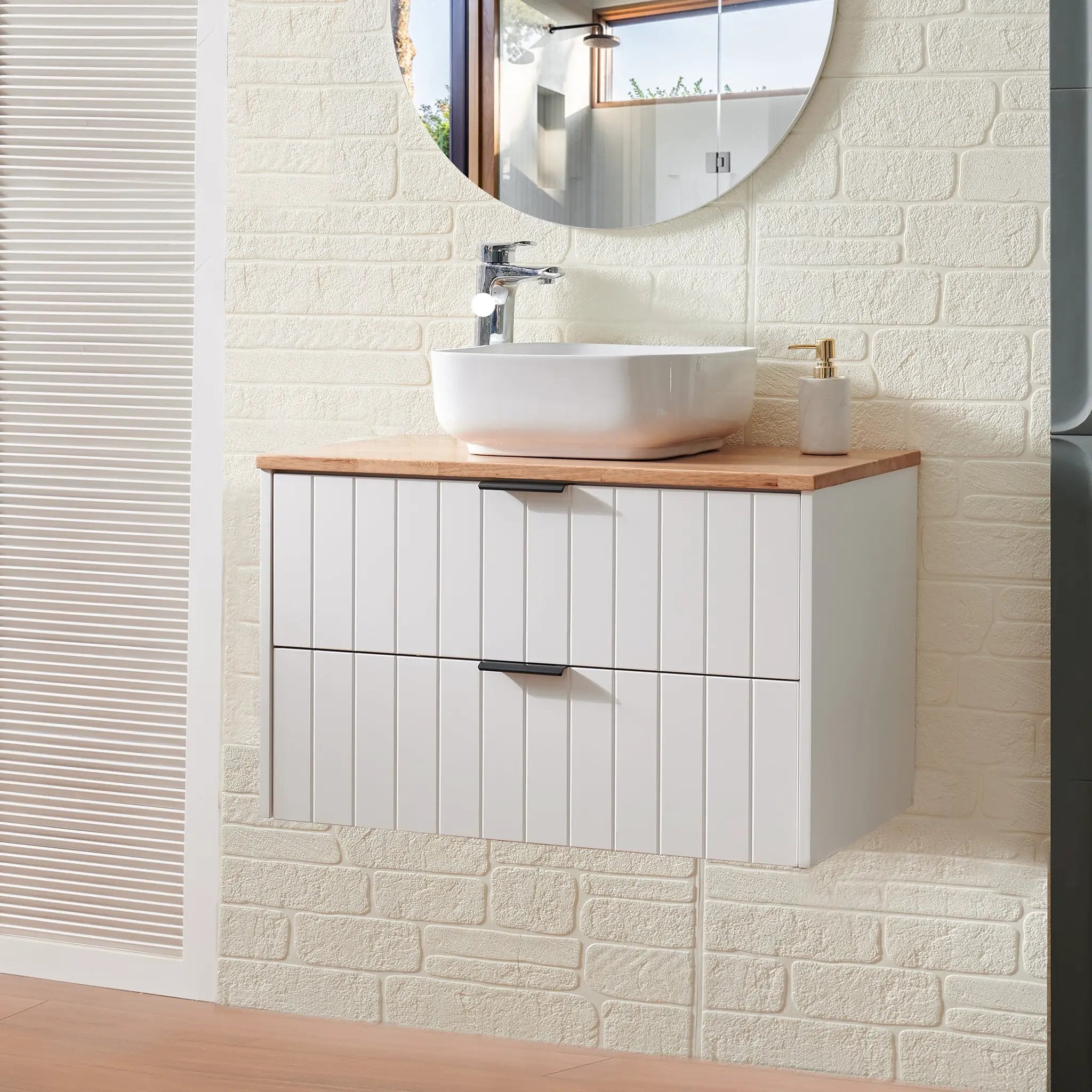32-Inch Double Drawer Wall-Mounted Bathroom Vanity by HouseOfZazla