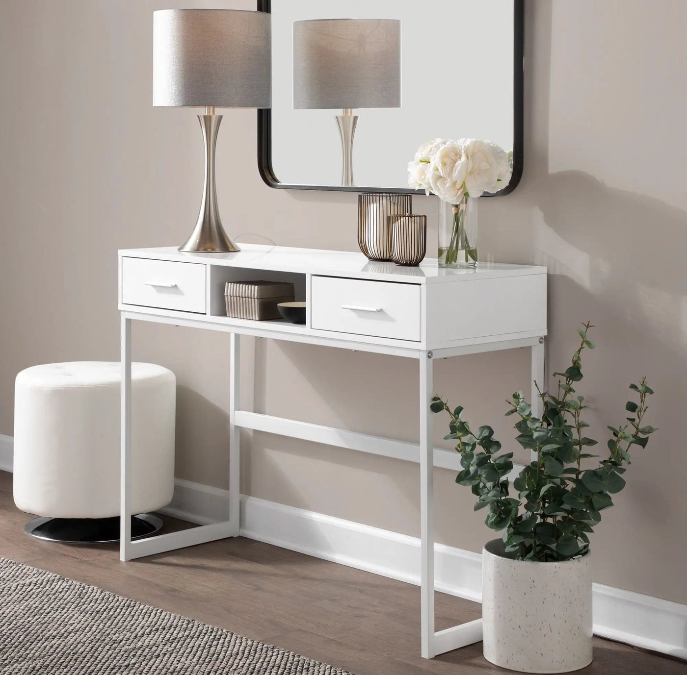Lenuxe - Contemporary Semi Gloss Table Lamp (Set of 2) by HouseOfZazla