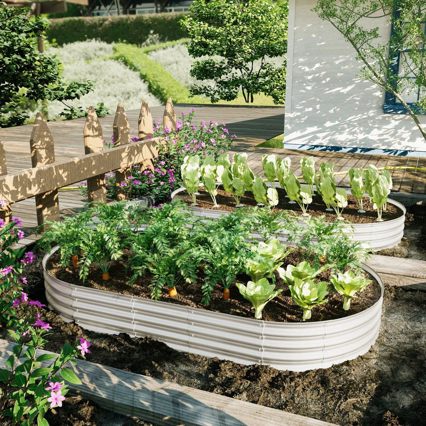 Heavy Duty Galvanized Raised Garden Bed Kit For Vegetables, Flowers & Herbs by HouseOfZazla