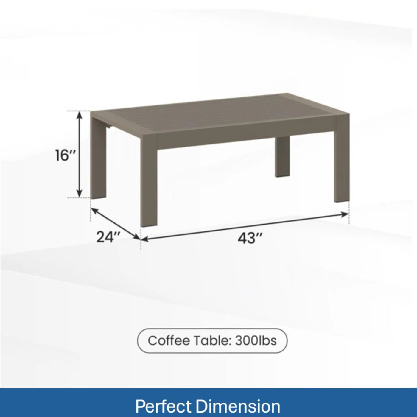 All-Weather Outdoor Coffee Table With Wood-Look Top by HouseOfZazla