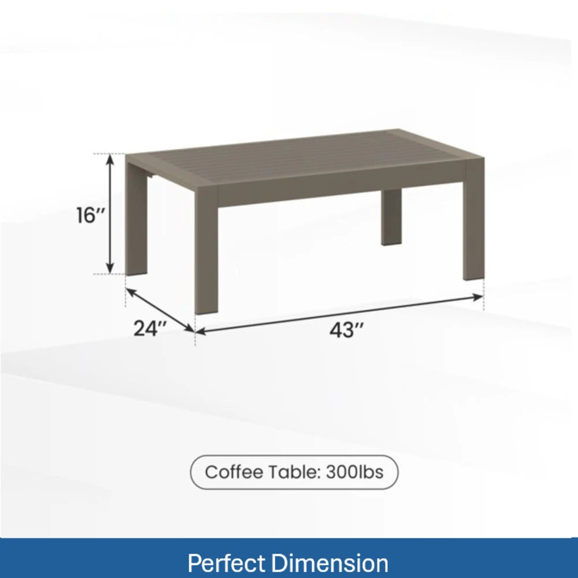 All-Weather Outdoor Coffee Table With Wood-Look Top by HouseOfZazla