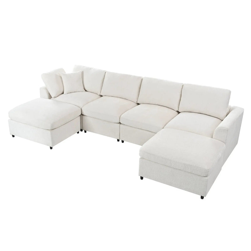 U-Style 130.3" 6-Seater Modular Sectional Sofa by HouseOfZazla