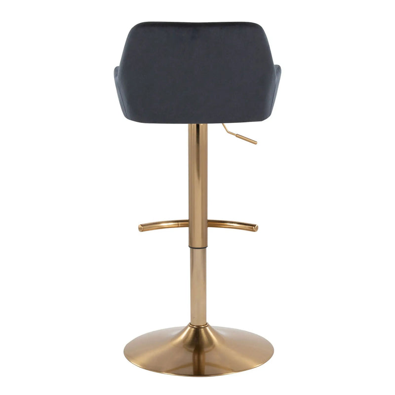 Daniella - Contemporary Adjustable Barstool With Swivel With Rounded T Footrest (Set of 2) by Unique Piece Furniture