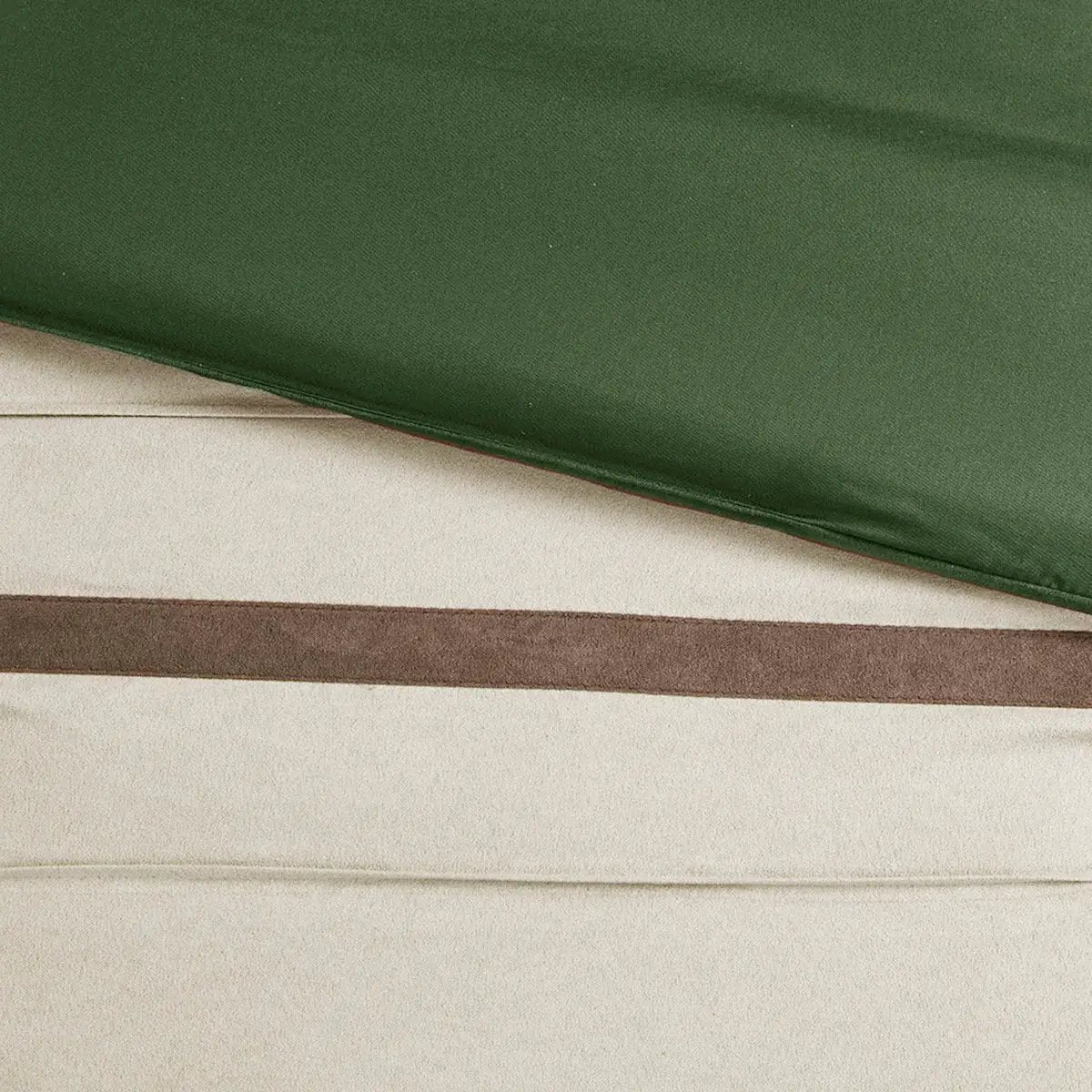 7 Pc Faux Suede Comforter Set Green King by HouseOfZazla