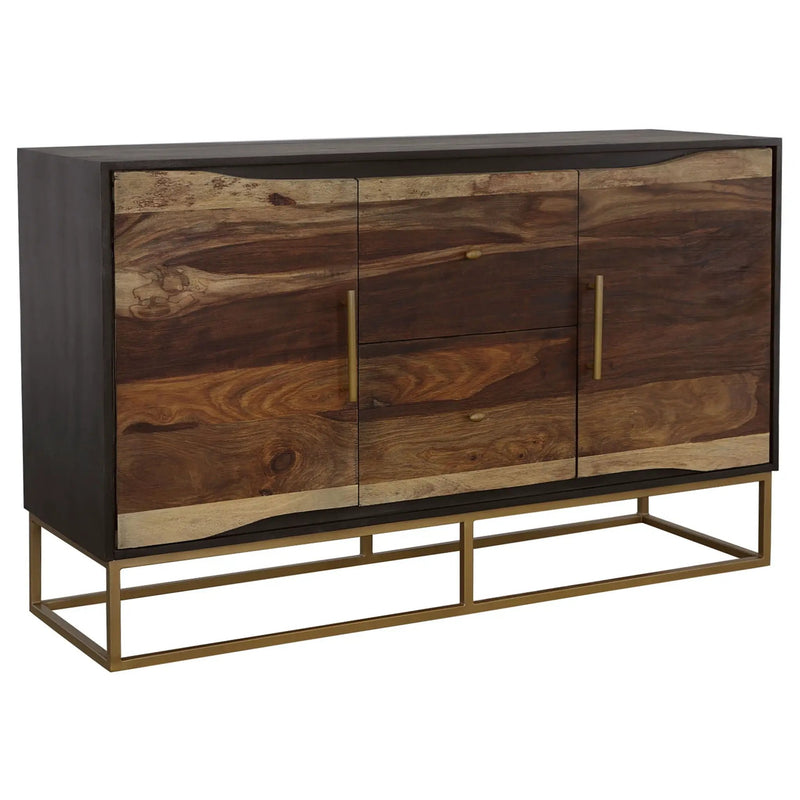 Zara 2-door 57-inch Wood Accent Storage Cabinet Black Walnut by Unique Piece Furniture