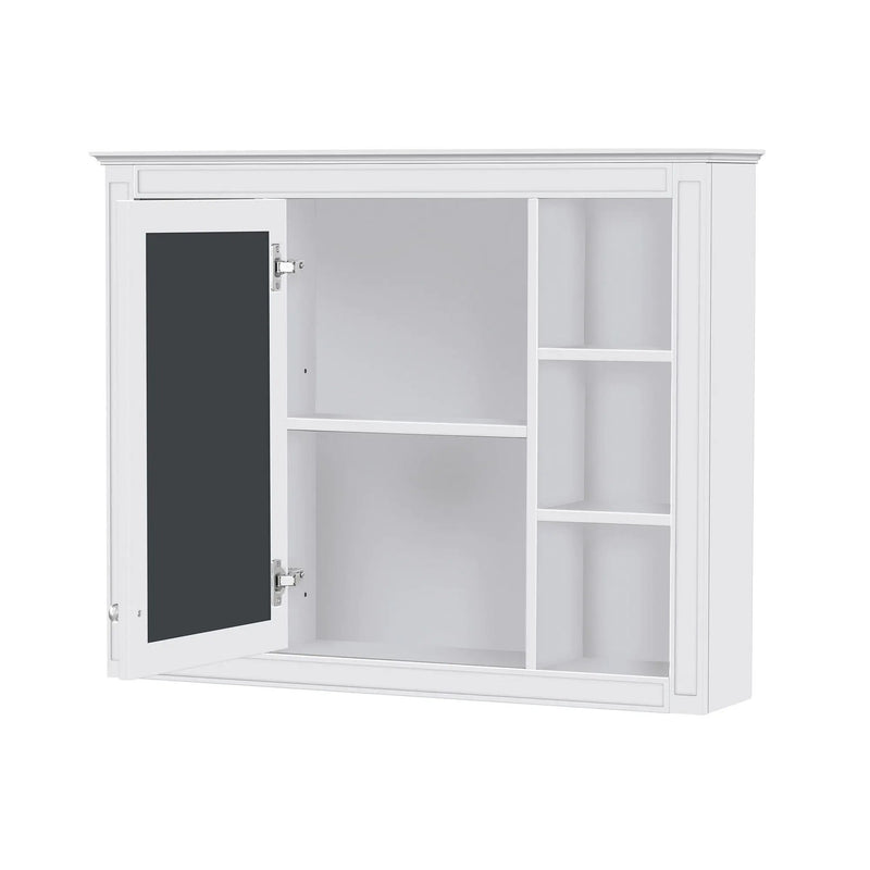 Wall Mounted Medicine Cabinet With Mirror, Storage Cabinet Featuring 6 Open Shelves And Adjustable Interior by Unique Piece Furniture