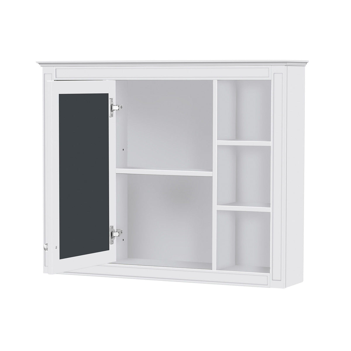 Wall Mounted Medicine Cabinet with Mirror and 6 Open Shelves - Multiple Colors, photo 2 of 16
