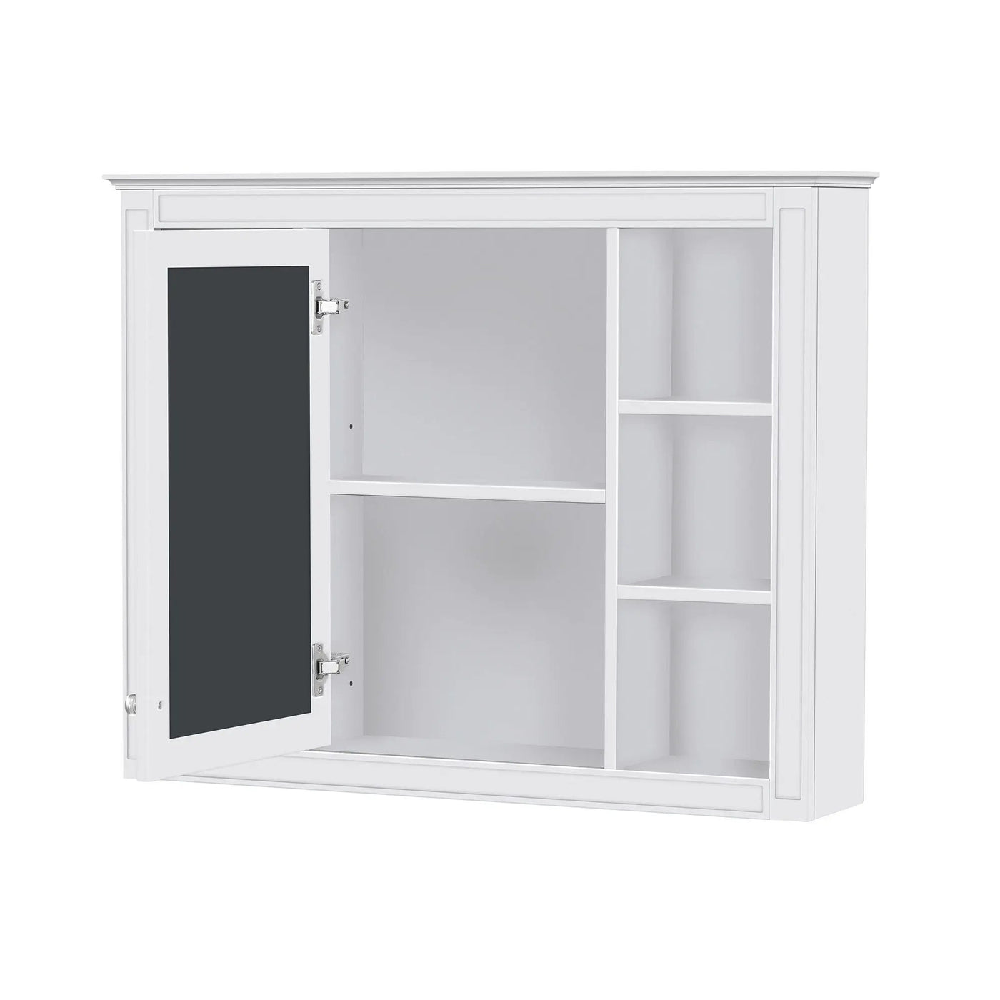 Wall Mounted Medicine Cabinet With Mirror, Storage Cabinet Featuring 6 Open Shelves And Adjustable Interior by HouseOfZazla