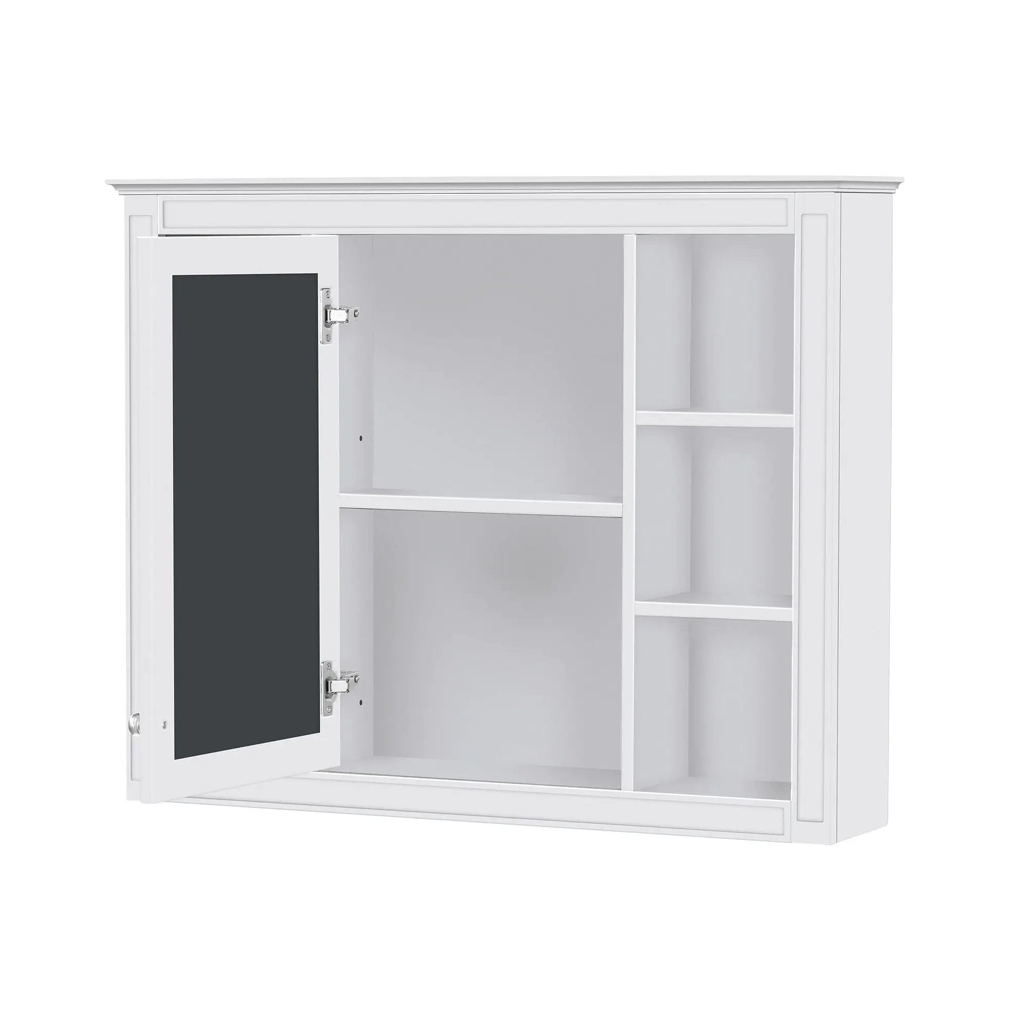 Wall Mounted Medicine Cabinet With Mirror, Storage Cabinet Featuring 6 Open Shelves And Adjustable Interior by Unique Piece Furniture