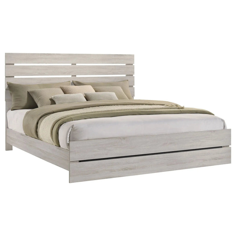 Brantford Wood Eastern King Panel Bed Coastal White by Unique Piece Furniture