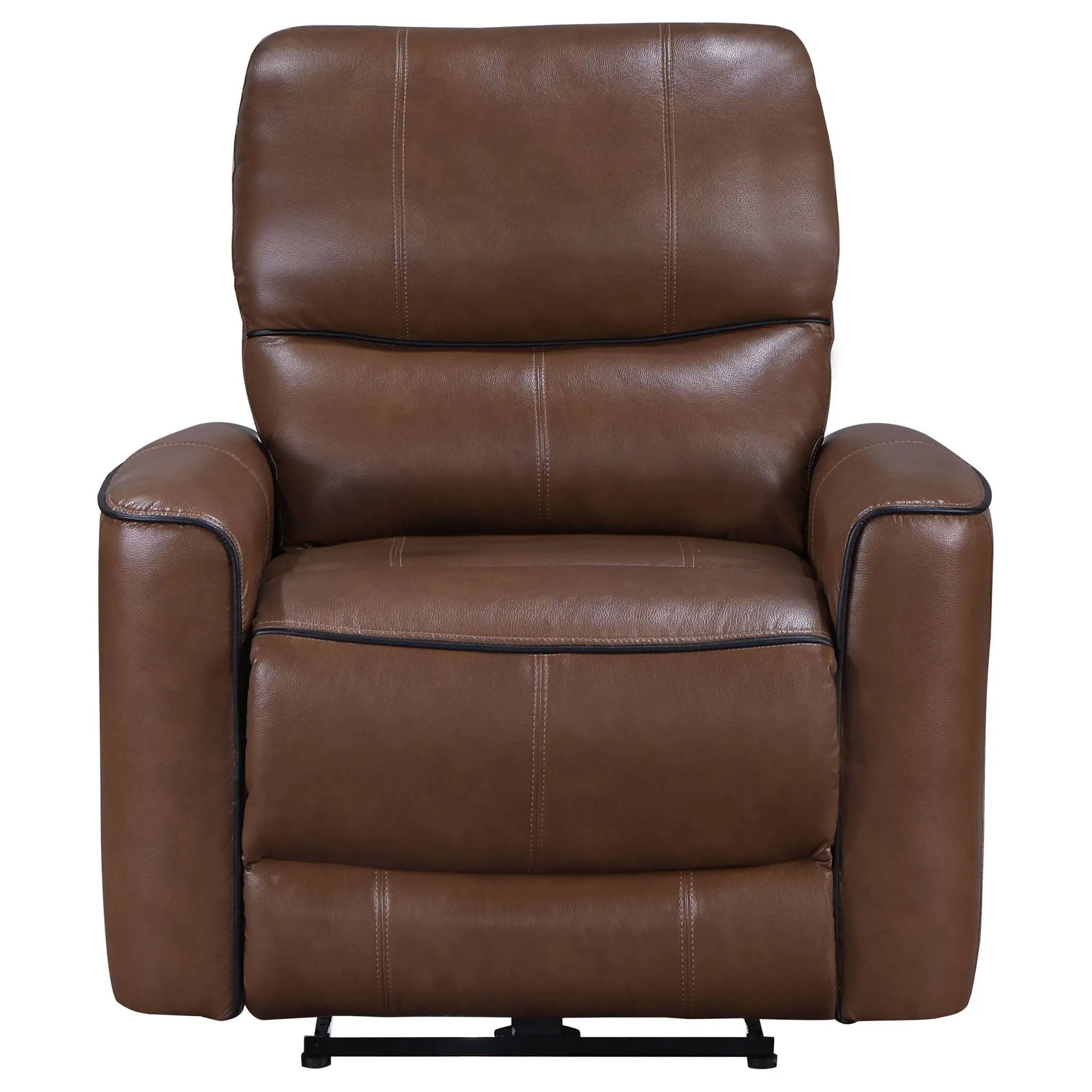 Greenfield Upholstered Power Recliner Chair Saddle Brown by Unique Piece Furniture