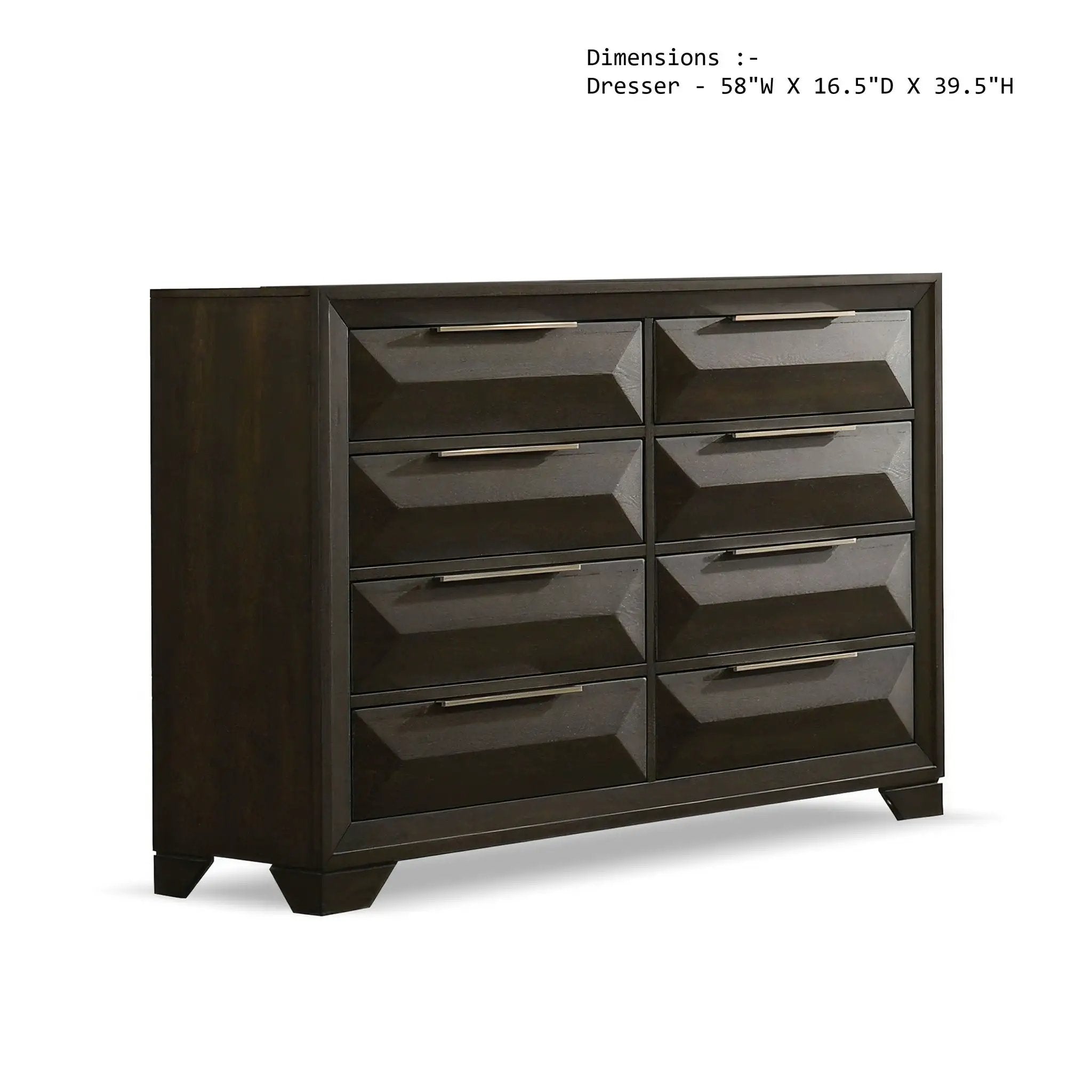 8 Drawer Dresser With Beveled Bracket - Espresso by Unique Piece Furniture