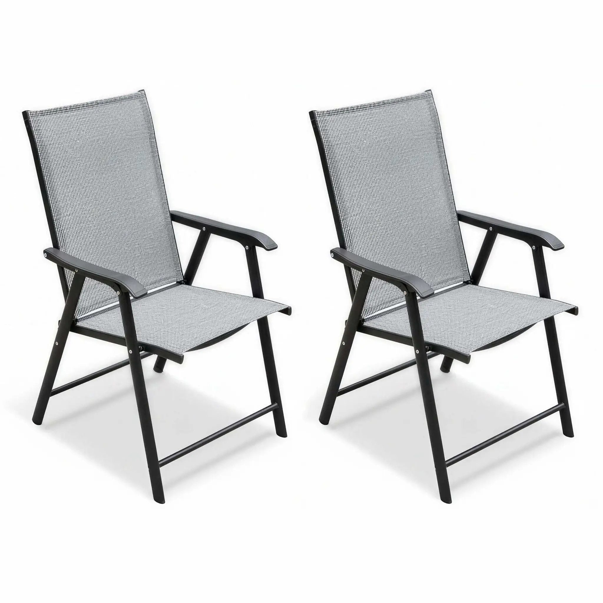 Outdoor Patio Chairs Set of 2 Stackable Portable for Deck, Garden, Camping and Travel by HouseOfZazla