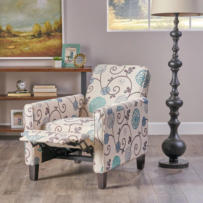 Push Back Upholstered Recliner Armchair by Unique Piece Furniture