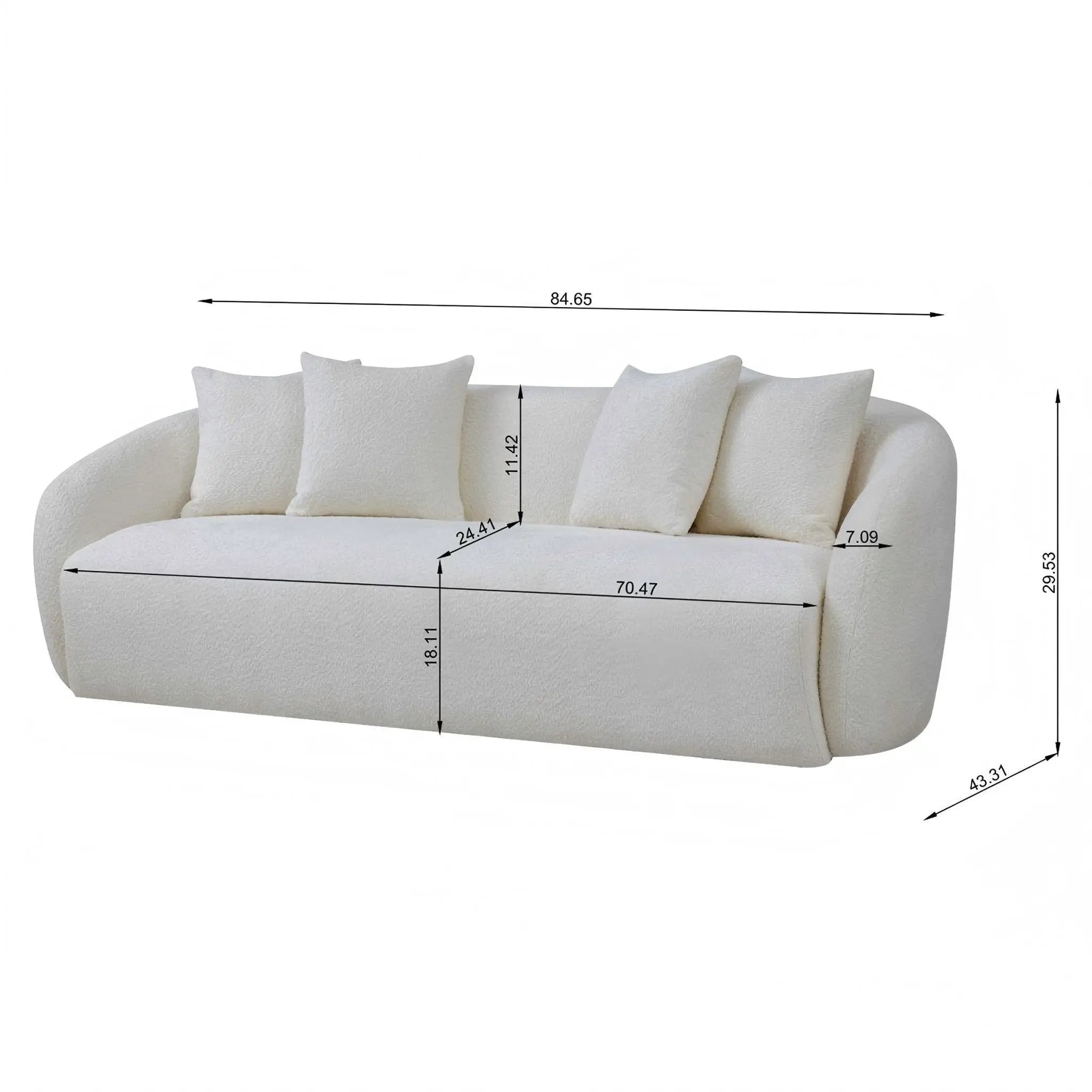 Linden - Sofa - Ivory by HouseOfZazla