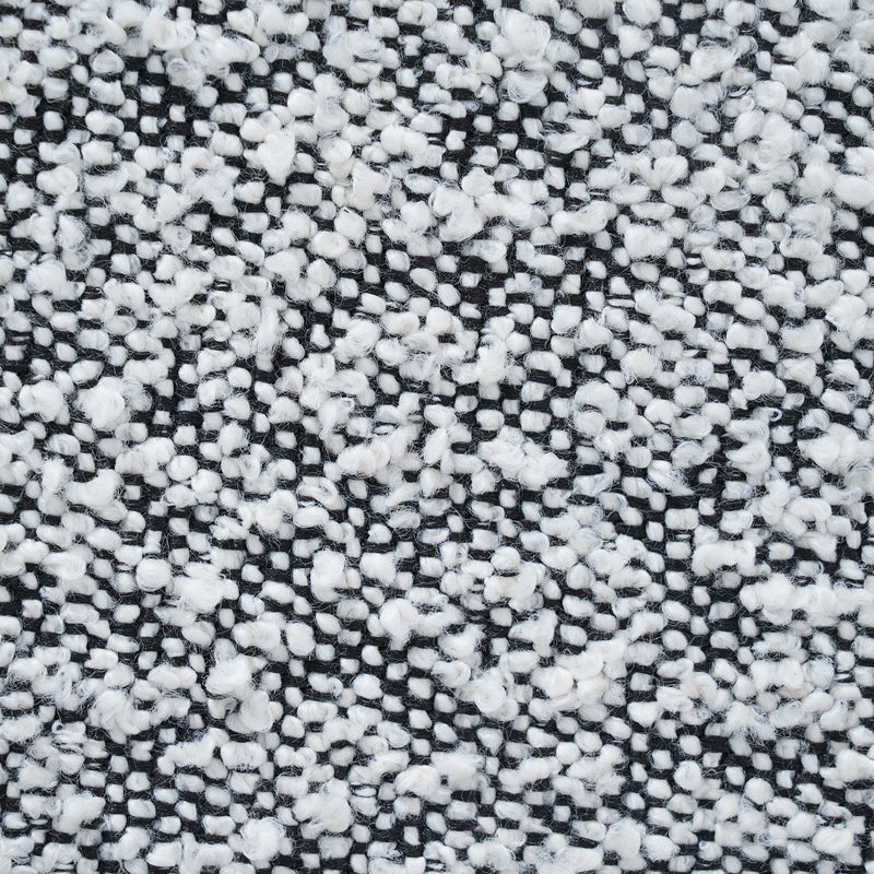 Square Upholstered Ottoman with Black-and-White Fabric by HouseOfZazla