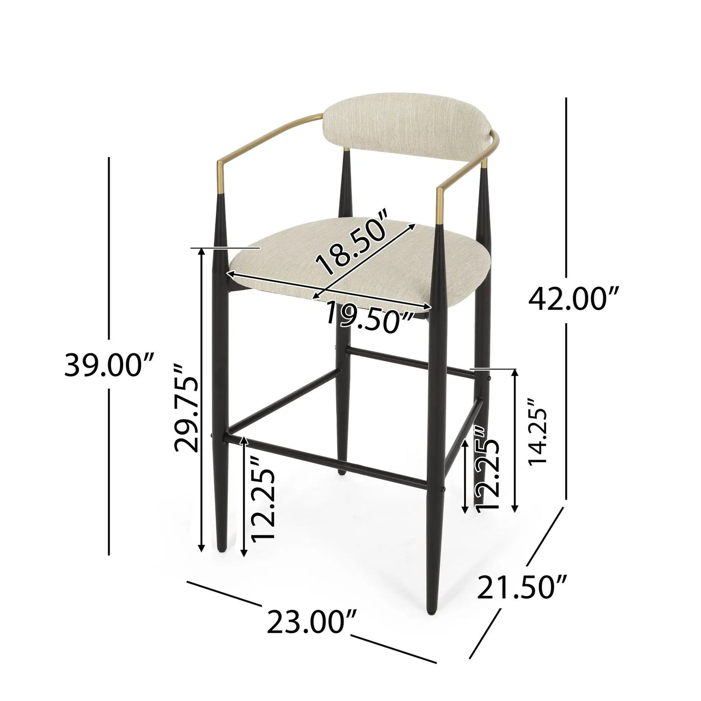 Upholstered Bar Stools With Backs For Kitchen Island (Set of 2) by HouseOfZazla