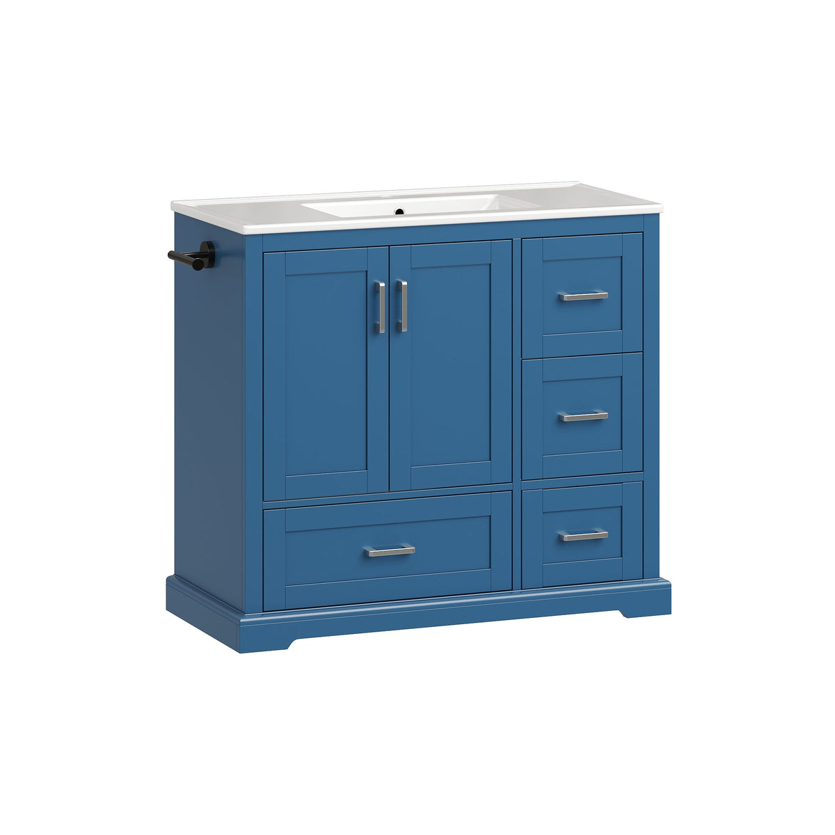 42" Bathroom Vanity with Ceramic Sink - Navy Blue, photo 5 of 10