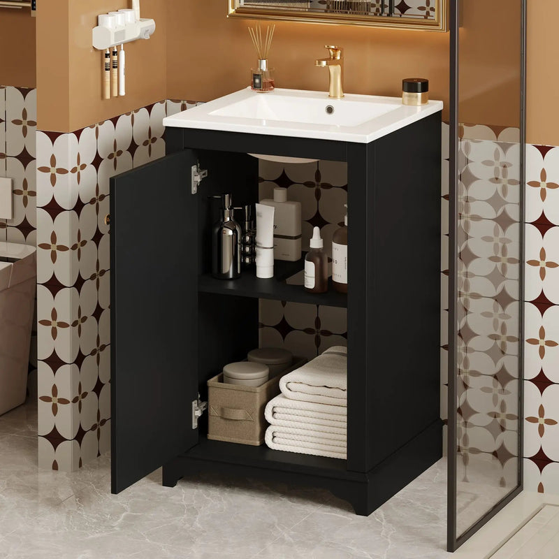 Bathroom Vanity With Sink, Freestanding Single Cabinet Set by HouseOfZazla