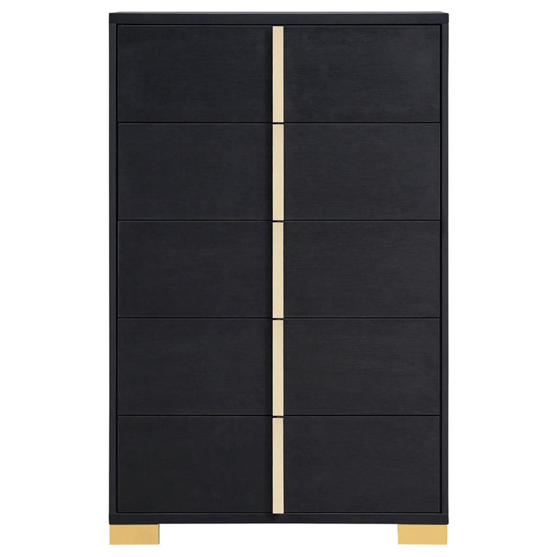 Marceline 5-drawer Bedroom Chest Black by Unique Piece Furniture