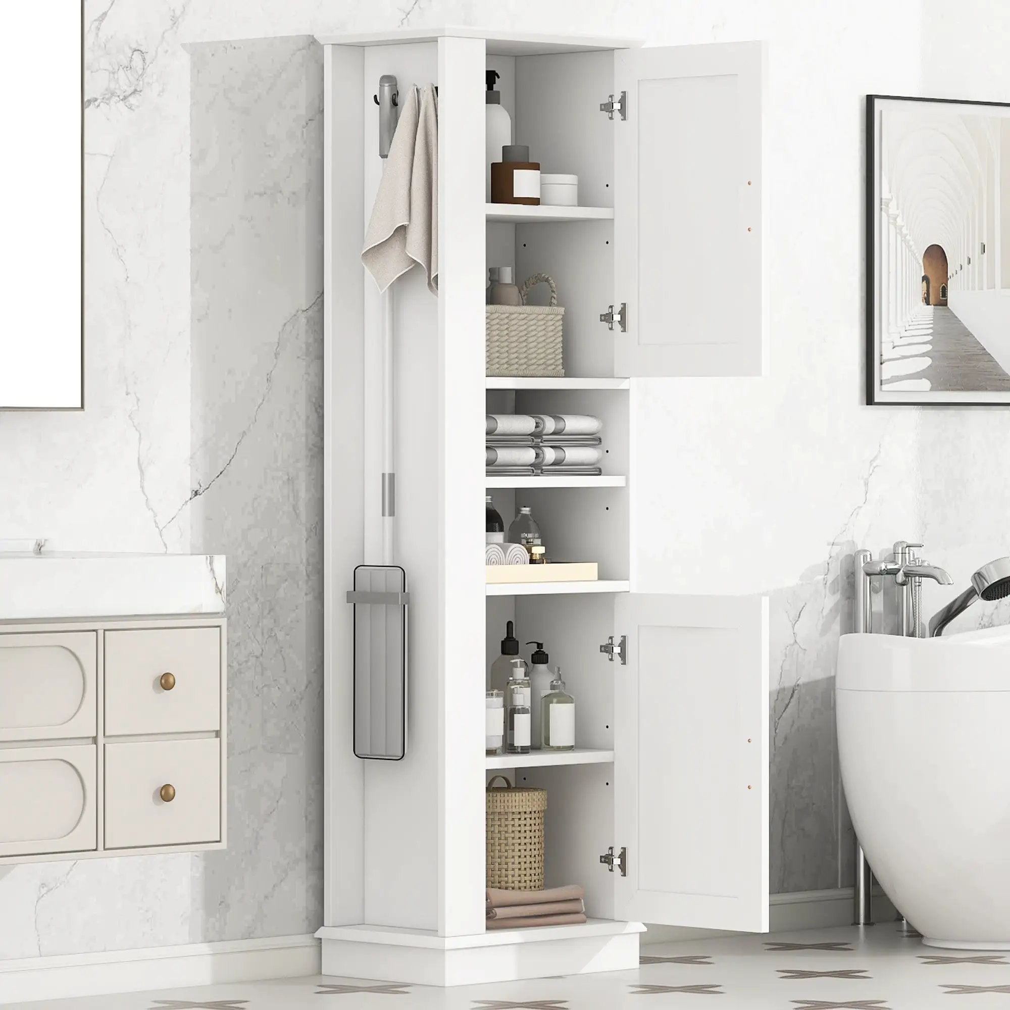 Tall Bathroom Storage Cabinet by HouseOfZazla