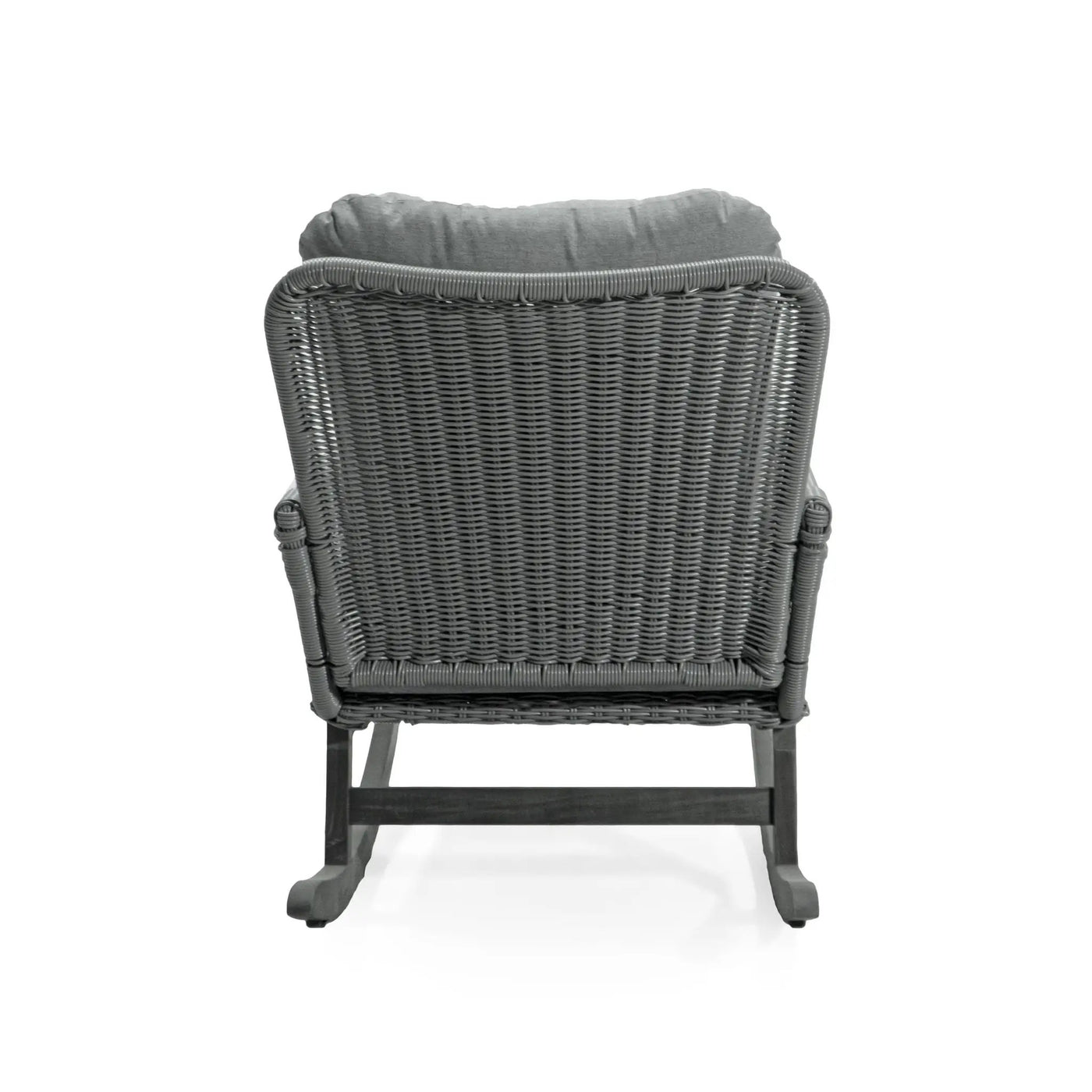 Contemporary Minimalist Wicker Rocking Chair With Soft Cushions by HouseOfZazla