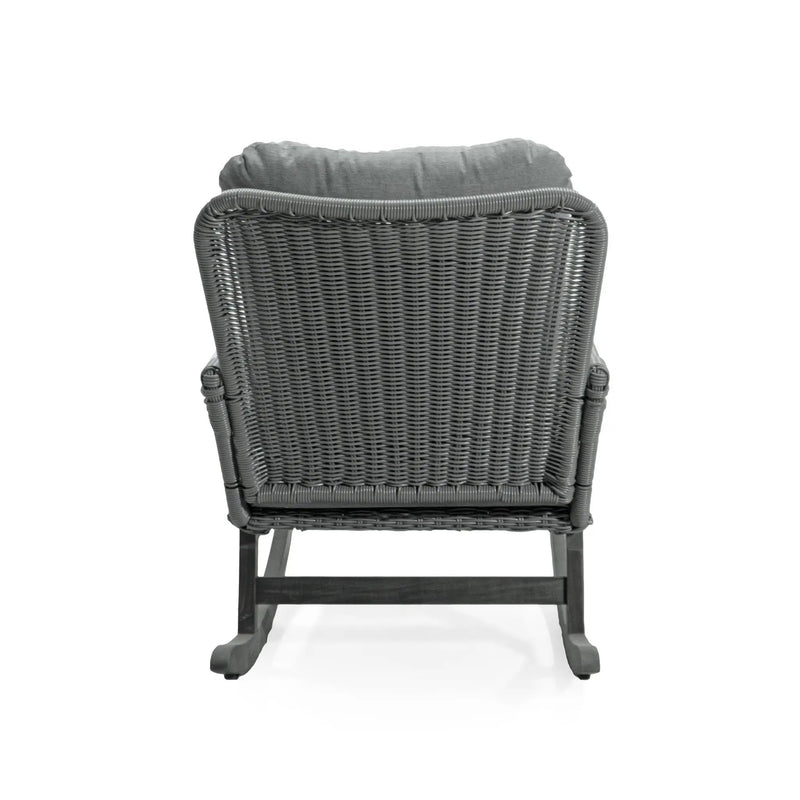 Contemporary Minimalist Wicker Rocking Chair With Soft Cushions by HouseOfZazla