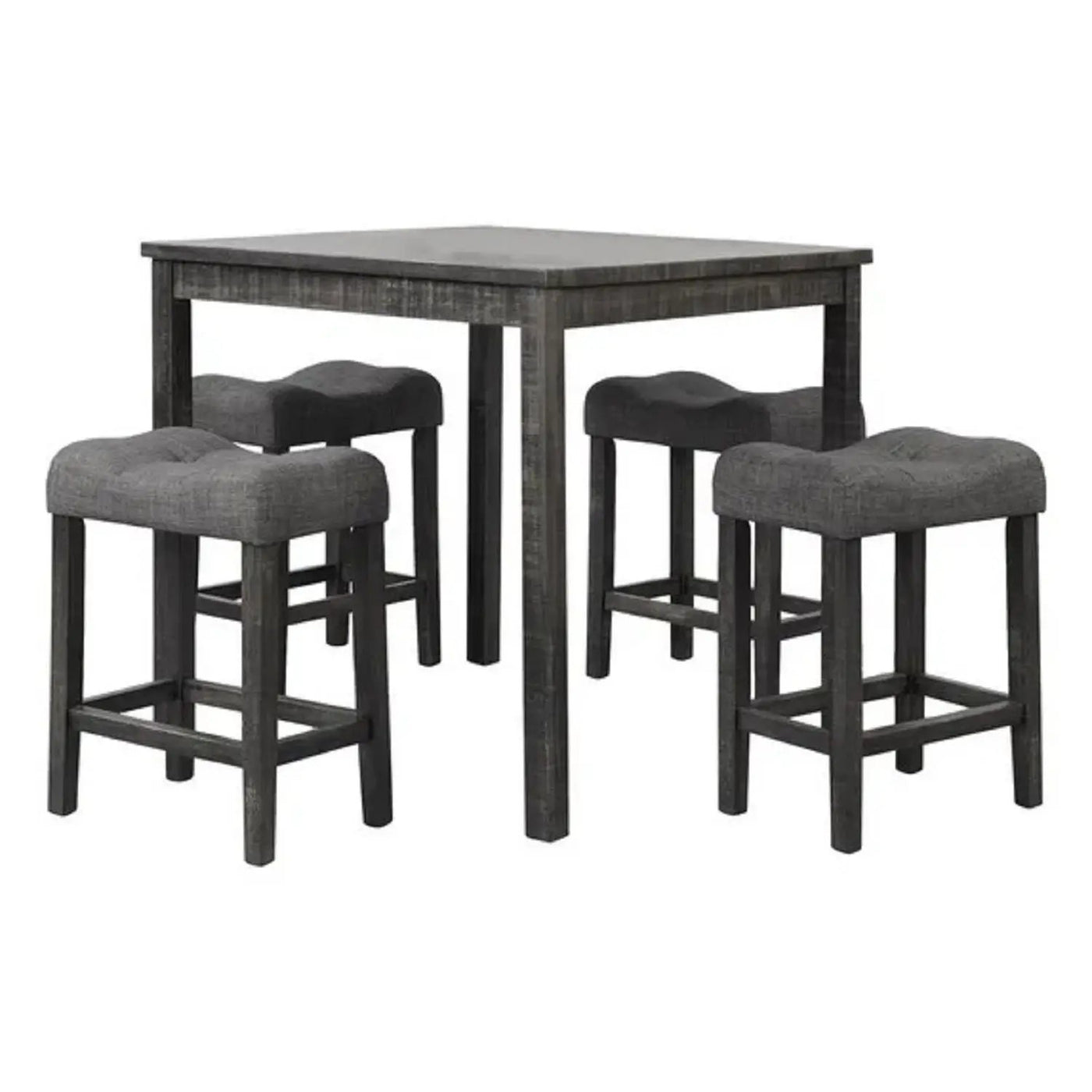 Transitional Counter Dining Set With 4 Tufted Stools by HouseOfZazla
