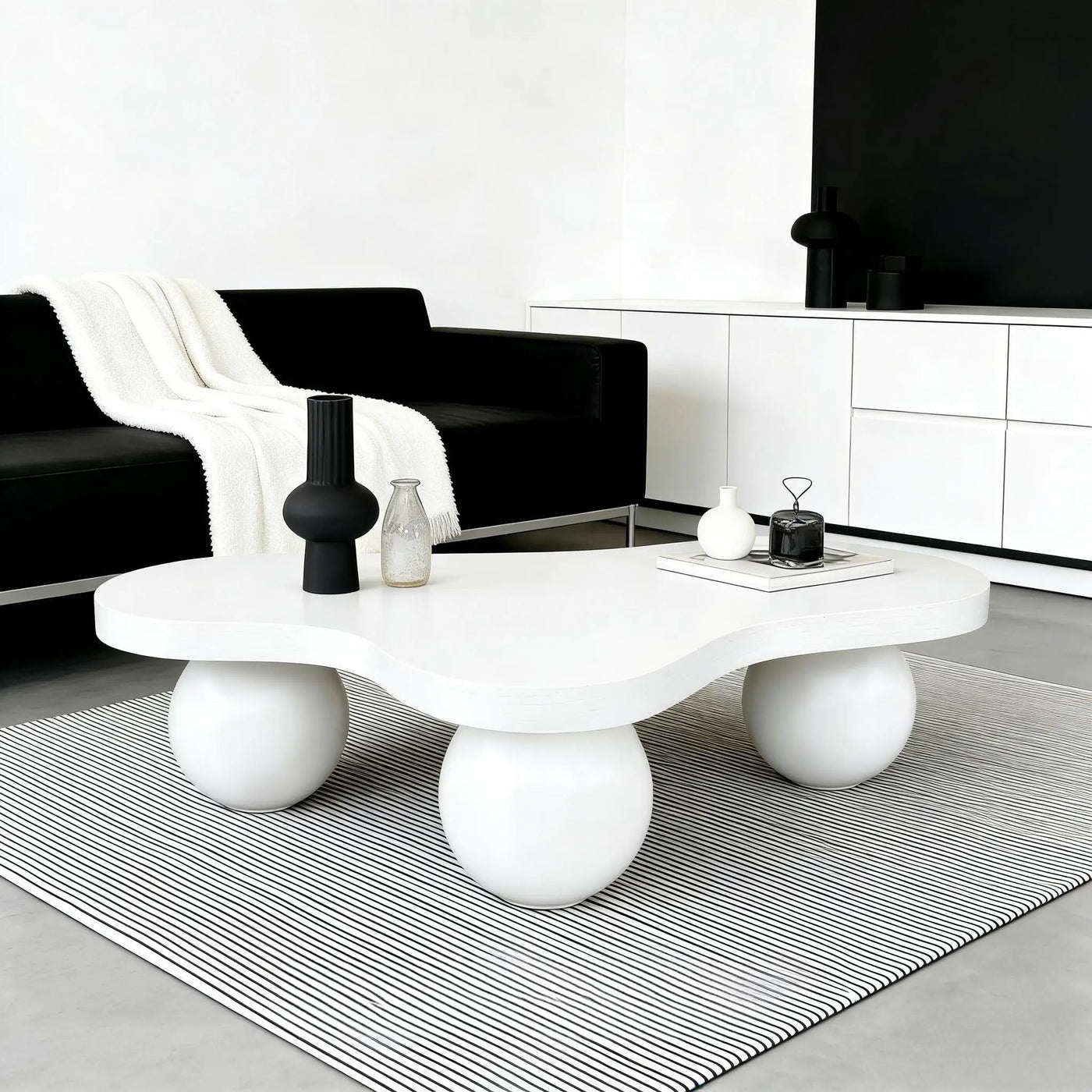 Cloud Shaped Coffee Table With 3 Ball Legs For Living Room by HouseOfZazla