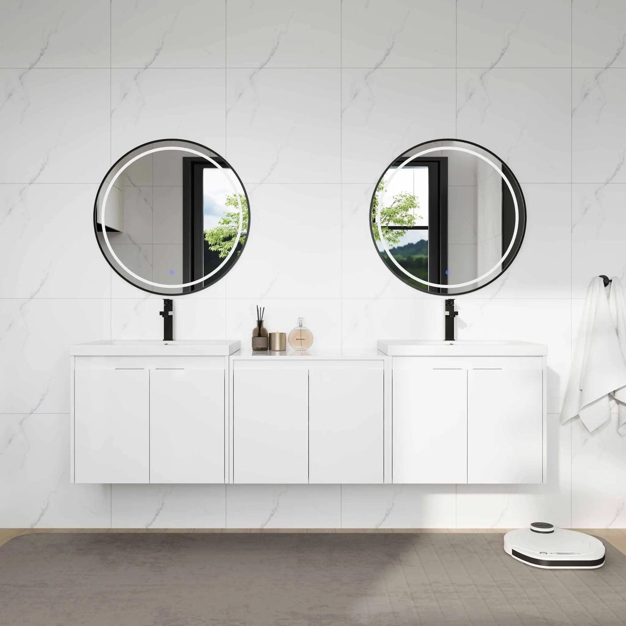 72" Bathroom Vanity With Resin Sink, Soft Close Doors and 1-Side Cabinet by HouseOfZazla