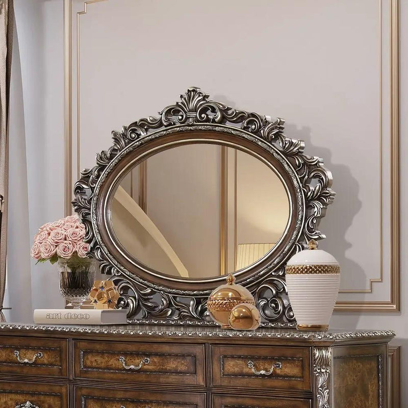 Devany - Oval Mirror - Cherry by Unique Piece Furniture