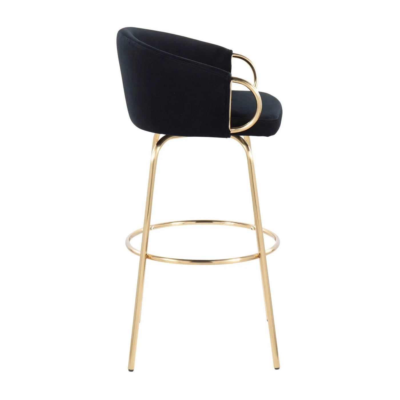Claire - Contemporary / Glam Fixed Height Bar Stool (Set of 2) Round Footrest (Set of 2) by HouseOfZazla