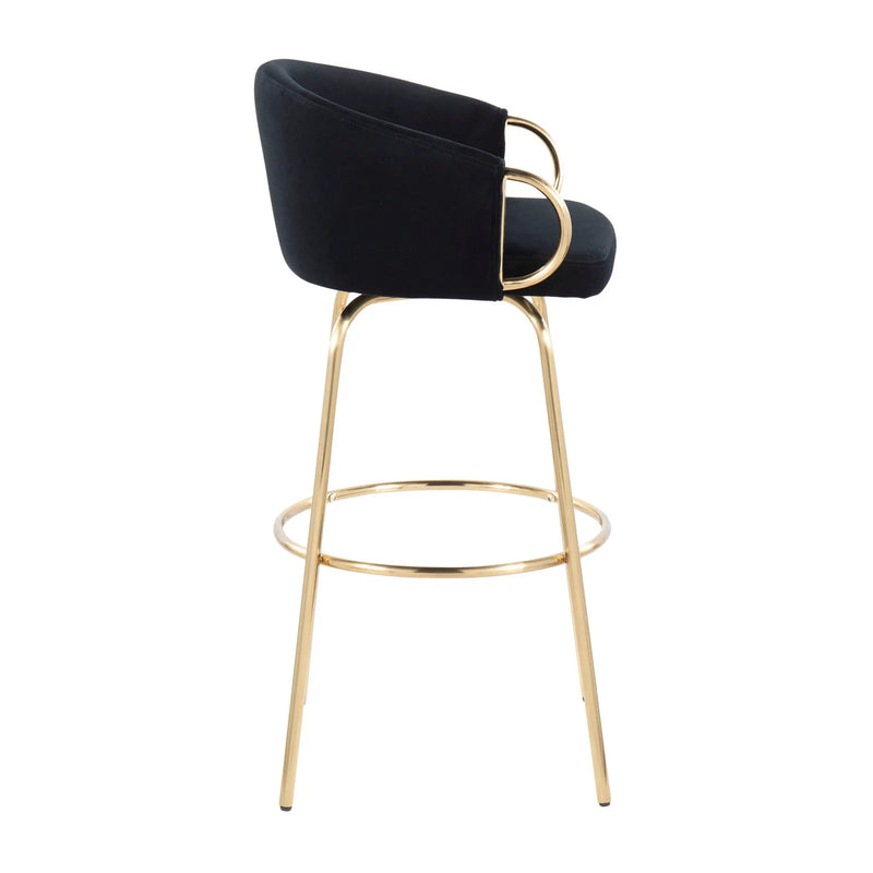 Claire - Contemporary / Glam Fixed Height Bar Stool (Set of 2) Round Footrest (Set of 2) by Unique Piece Furniture