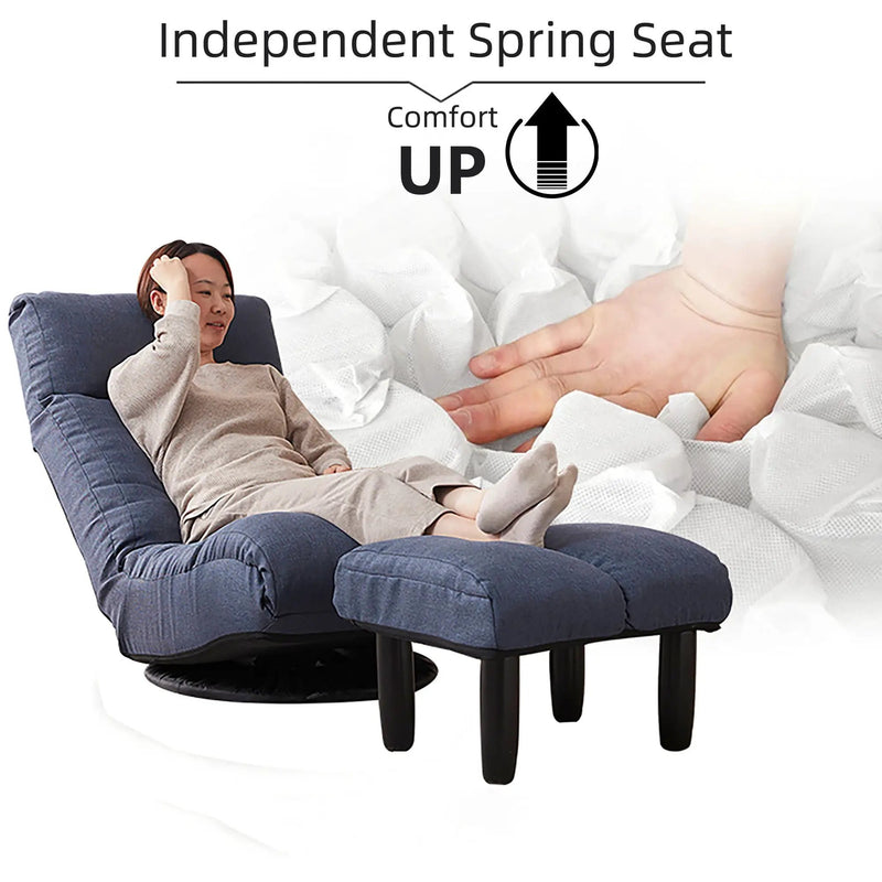 Adjustable Japanese Reclining Floor Chair Sofa With Metal Frame For Living Room by Unique Piece Furniture