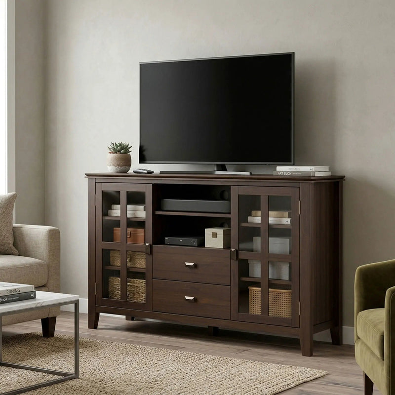 Artisan - Tall TV Media Stand - Natural Aged Brown by Unique Piece Furniture