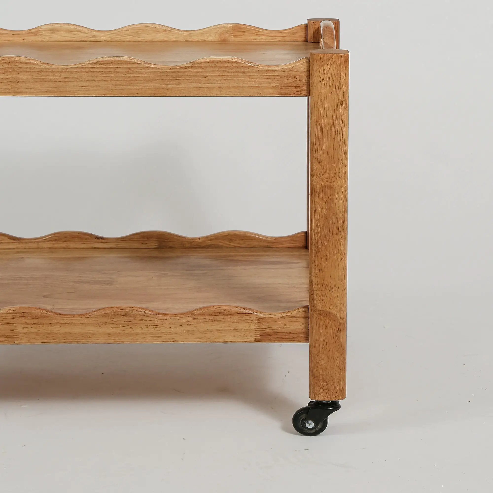 Solid Rubberwood Rolling Side Table by HouseOfZazla