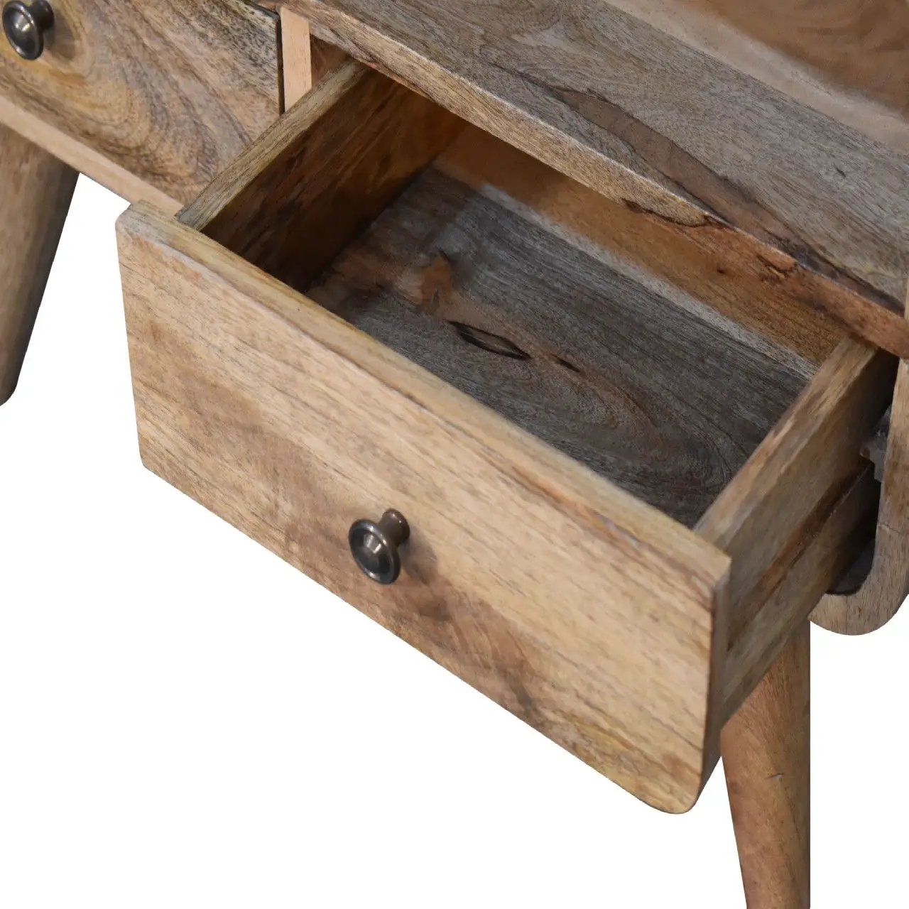 Mini Curved Media Unit - Oak by Unique Piece Furniture