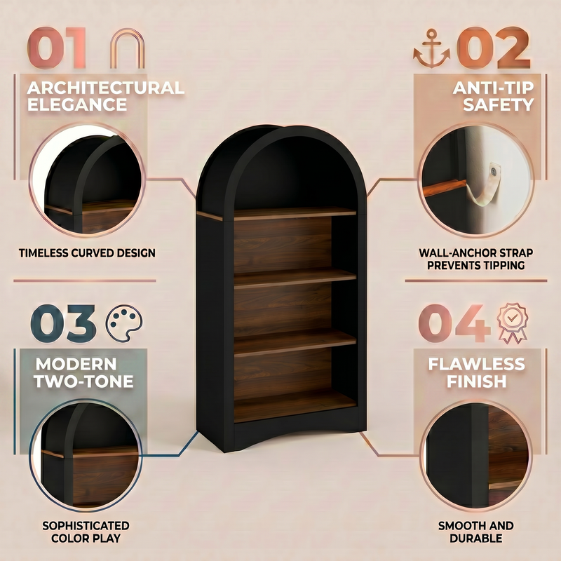 47" Freestanding Display Rack with Woodgrain Shelves, photo 6 of 10